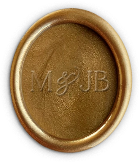 Sello de cera con el monograma M & JB